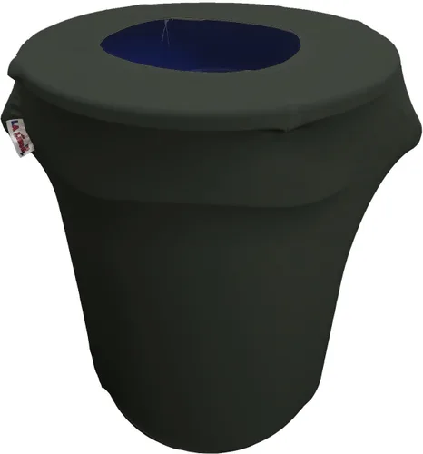 Vista 61 de LA Linen Funda elástica de elastano ajustable para cubo de basura Slim Jim de 23 galones, cubierta de contenedor de residuos, decoración de patio