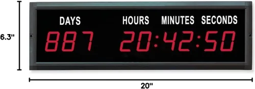 Vista 3 de EU Reloj de cuenta regresiva LED de 1.8 '' Días Horas Minutos y Segundos (Rojo)