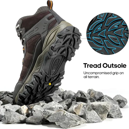 Vista 29 de NORTIV 8 - Botas de senderismo impermeables para hombre, zapatos de montañismo ligeros para exteriores