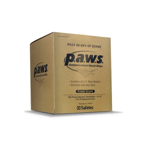 Vista 2 de Safetec PAWS Toalla antimicrobiana 6 cajas (100 cada una)