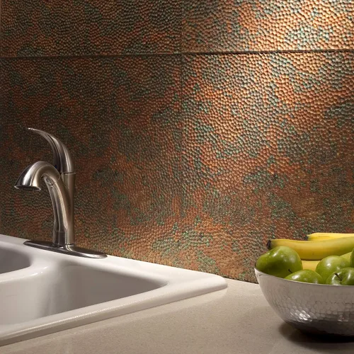 Vista 73 de FASÄDE Vinilo decorativo martillado de 18 x 24 pulgadas en muro en bronce bermudas (paquete de 5)