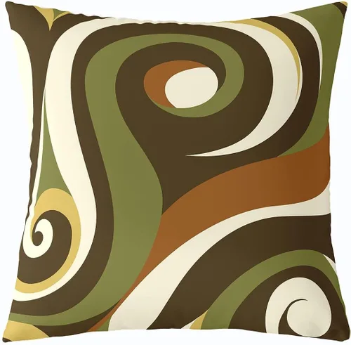 Vista 28 de Funda de almohada moderna con estampado de líneas geométricas de doble cara de 16 x 16 pulgadas, funda de almohada cuadrada suave con remolinos