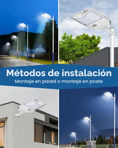 Vista 7 de Farola solar para exteriores, sensor de movimiento, del atardecer al