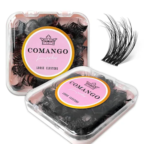 Vista 16 de CoMango Extensiones de pestañas individuales 3D de flores multicapa, sueltas, esponjosas, racimos de pestañas rizadas C/D, extensiones de pestañas