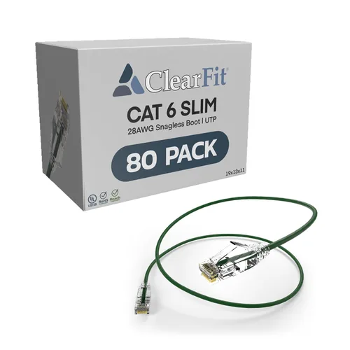 Vista 41 de UNC Group - Paquete de 10 cables de conexión Ethernet Cat6 28AWG de 1 pie, red, arranque transparente, Internet Cat 6, clasificación para centro