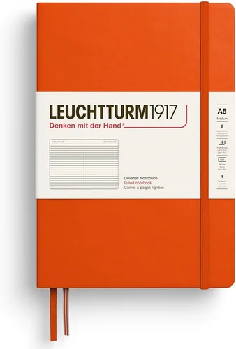 Vista 28 de LEUCHTTURM1917 373976 Cuaderno mediano (A5), tapa dura, 251 páginas numeradas, cereza, liso