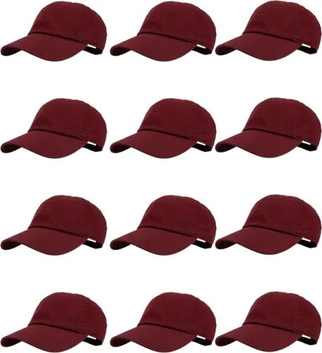 Vista 160 de Gelante Gorras de béisbol 100% algodón liso en blanco tamaño ajustable al por mayor a granel de 12
