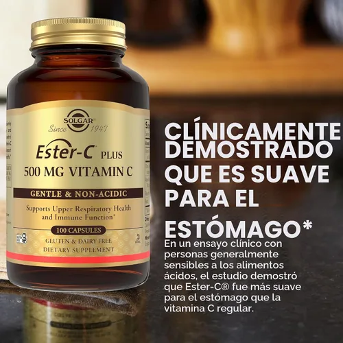 Vista 7 de Solgar Ester-C Plus 500 mg de vitamina C (complejo de ascorbato), 100 Suave y no ácido, antioxidante y apoyo inmunológico - Vegano, sin gluten
