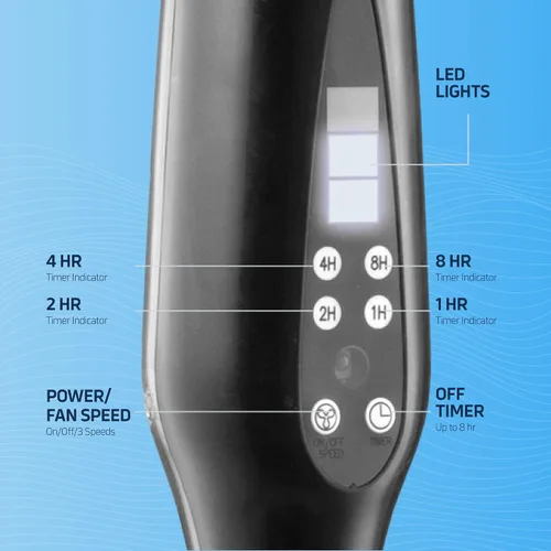 Vista 5 de NEXAIR Ventilador oscilante de 16 pulgadas para sala de operaciones silencioso con control remoto, 3 velocidades, con altura ajustable, ventilador