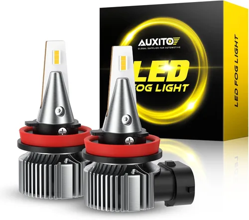 Vista 8 de AUXITO Bombillas LED antiniebla H3 3000K amarillas, súper penetración, tamaño 1:1 mini, plug n play, bombilla LED H3ll para lámpara antiniebla, DRL