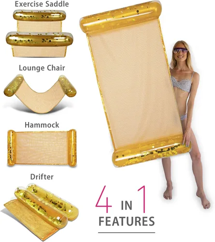 Vista 4 de POZA Paquete inflable para casa completa – Tubo flotante de 36 pulgadas con confeti brillante de alta calidad, bolas de playa de 16 pulgadas, fideos