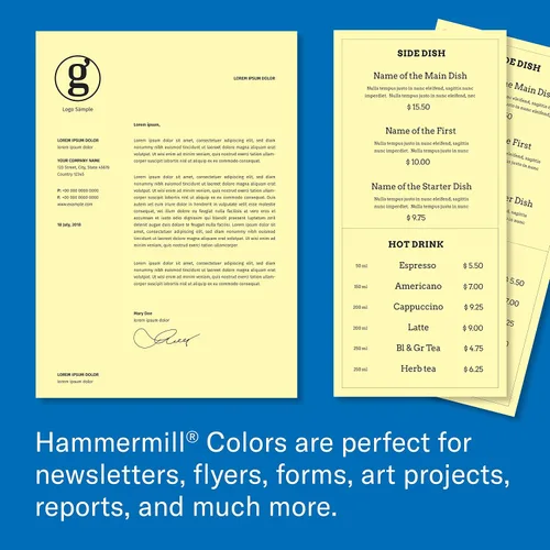 Vista 7 de Hammermill - Papel de color, papel de impresora color canario de 20 libras, 3 orificios, 1 resma (500 hojas), fabricado en los Estados Unidos, papel