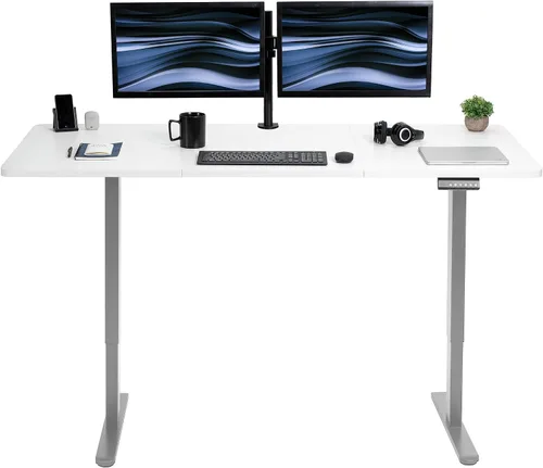 Vista 21 de VIVO DESK-KIT-E2B1B - Escritorio eléctrico de pie con motor doble, ajuste de altura de memoria, serie E2B, marco negro superior negro, DESK-KIT-E2B1B