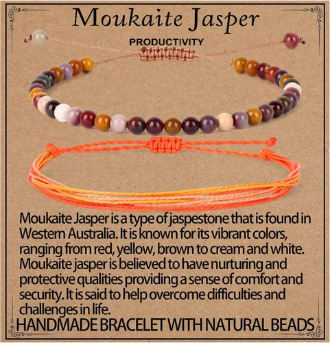 Vista 87 de LPBeads Pulsera de piedra natural hecha a mano de tamaño ajustable