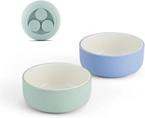 Vista 12 de Elk and Friends Cuencos de porcelana para niños con manga de silicona Alimentación para niños/niños pequeños/bebés Apto para microondas