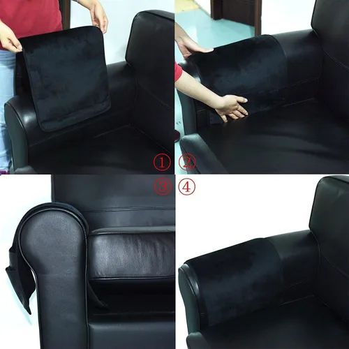 Vista 6 de Wanty Organizador suave de terciopelo para sofá, silla, reposabrazos para control remoto, teléfono celular, libro, lápiz (negro)
