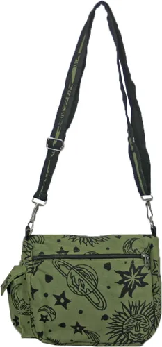 Vista 3 de Sun Moon Stars and Planets Celestial Hippie Boho Crossbody Bolsa de hombro individual