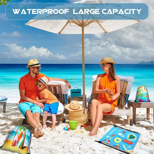Vista 6 de Boao 12 unidades de bolsas de regalo de fiesta de playa de verano para niños, bolsas de regalo, bolsas de dulces para fiesta en la playa