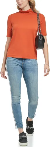 Vista 4 de Karl Lagerfeld Paris Top sin botones con cuello falso festoneado para mujer