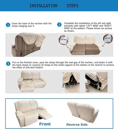 Vista 7 de IMYOGI Fundas para sofá de alta elasticidad de terciopelo para sofá reclinable de 1, 2 y 3 plazas, protector de muebles con parte inferior elástica