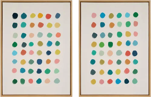 Vista 10 de Kate and Laurel Sylvie Meditation 1 y 2 lienzo enmarcado para pared, juego de arte de pared por Kelly Knaga; 2 piezas de 18 x 24 pulgadas, gris