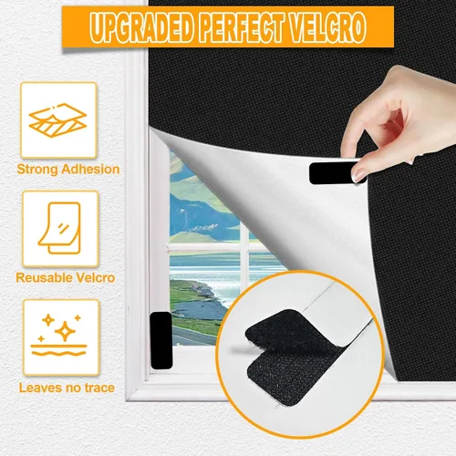 Vista 3 de Cortinas opacas para dormitorio, cubierta opaca portátil para ventana, persianas opacas sin taladro, cortinas opacas cortables, para ventanas