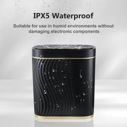Vista 5 de SYNCVIBE Cubo de basura pequeño de 2 galones con sensor negro con tapa, cubo de basura automático de plástico, cubo de basura delgado con sensor