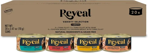 Vista 12 de Reveal Variedad de pollo en caldo húmedo para gatos, 3 sabores paquete