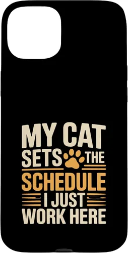Vista 8 de My Cat Sets The Schedule Cat Humor Case for iPhone 17