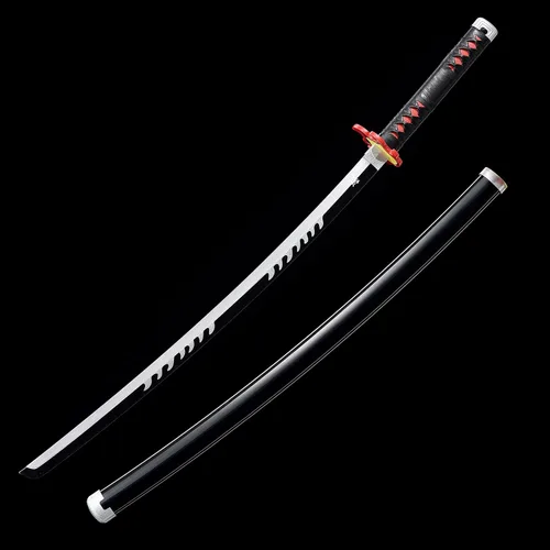 Vista 55 de ziqing Espada samurái de anime hecha a mano, espada Agatsuma Zenitsu, espada Kamado Tanjirou, espada Rengoku Kyoujurou de 41 pulgadas, varios