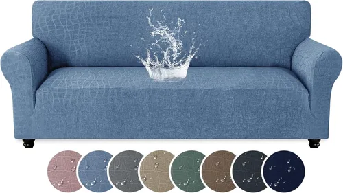 Vista 35 de MAXIJIN Funda impermeable para sillón de sala de estar, 1 pieza elástica con brazos, protector de muebles lavable para perros y mascotas (S, café)