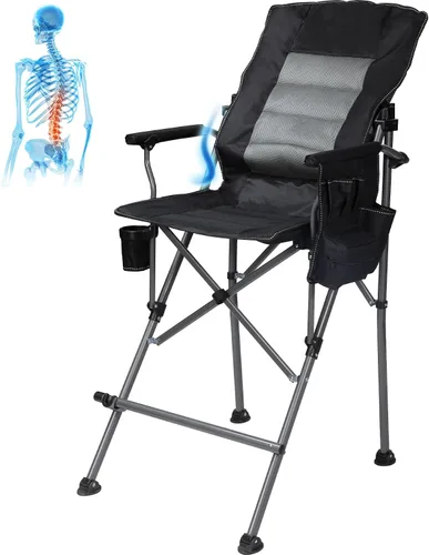 Vista 11 de Sillas plegables extra altas Stonehomy para adultos 330lbs, sillas director plegables de altura de barra portátiles para acampar al aire libre