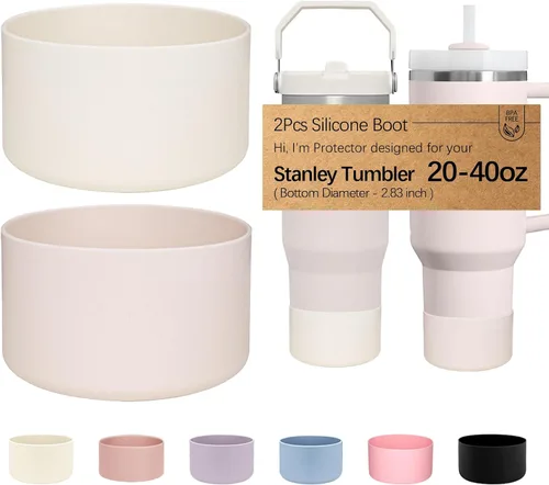Vista 16 de WK IEASON 2 Piezas Protector de Base Tipo Bota para Vaso Stanley Quencher Adventure 40oz y Stanley IceFlow 20oz 30oz y Compatible con Botella de 3D