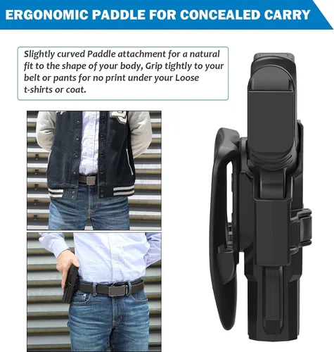Vista 7 de S&W M&P Shield/Shield Plus OWB Holster, liberación del índice, mano derecha, 0.354 in/.40, barril de 3.1 pulgadas