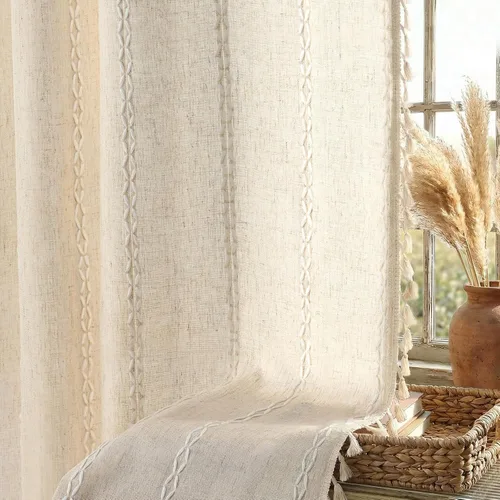 Vista 29 de Cortinas opacas estilo bohemio verde salvia de 96 pulgadas, 2