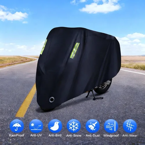 Vista 6 de Funda para motocicleta para todas las estaciones, calidad universal de clima, impermeable, protección solar al aire libre, refugio para scooter, a