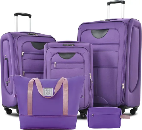 Vista 22 de Merax Equipaje Sets 2 piezas Hardshell 20&28 IN Maleta Set con bolsa de lona