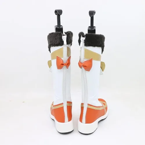 Vista 4 de COSGOGO Juego de anime Genshin Impact Yaoyao - Zapatos de cosplay para Halloween, carnaval, fiesta, disfraz de anime, para cosplay, juego de roles