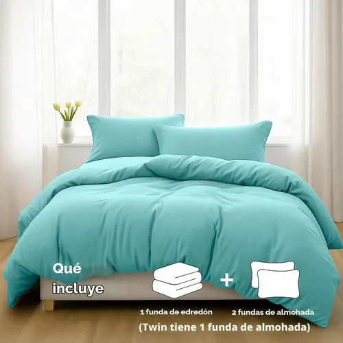 Vista 2 de Pure Bedding - Funda de edredón tamaño Individual/Individual XL - Juego de ropa de cama extra suave de 2 piezas, incluye 1 funda de edredón de 68 x