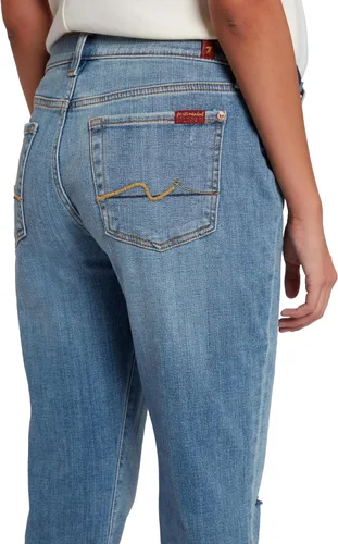 Vista 4 de 7 For All Mankind Jeans Josefina de maternidad para mujer con un agujero en la rodilla