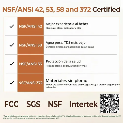 Vista 4 de VIOMI Filtración pura del agua de la ósmosis inversa sin tanque del tanque Filtro RO de 2 años, certificado NSF/ANSI 42, 53, 58 y 372, reduce