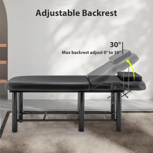 Vista 7 de Basic Portable Folding Massage Table,Aluminium Height Adjustable Facial Salon Tattoo Bed - Black