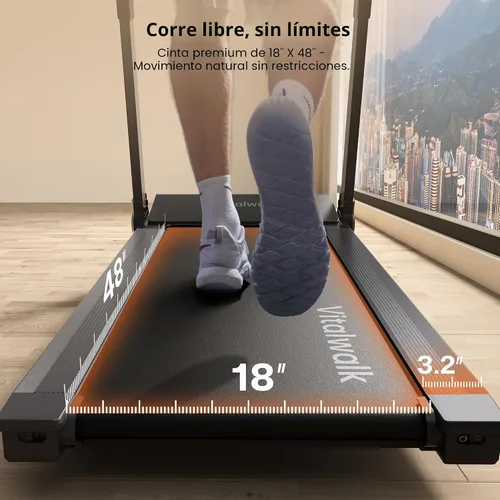 Vista 3 de Foldable Walking Pad Treadmill with Incline 20%/15% Auto, 48"x18" 10MPH, 3.5HP Brushless, Portable Auto Folding Treadmills for Home Small Space