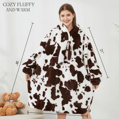 Vista 2 de Softan Manta con Capucha, Sudadera de Gran Tamaño para Adultos, Mujeres y Hombres, Regalo, Manta con Capucha Súper Acogedora y Cálida, Sudadera