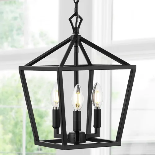 Vista 4 de JONATHAN Y JYL7601A - Lámpara de pagoda regulable y ajustable de metal LED, clásica, tradicional de estilo granja para comedor, sala de estar