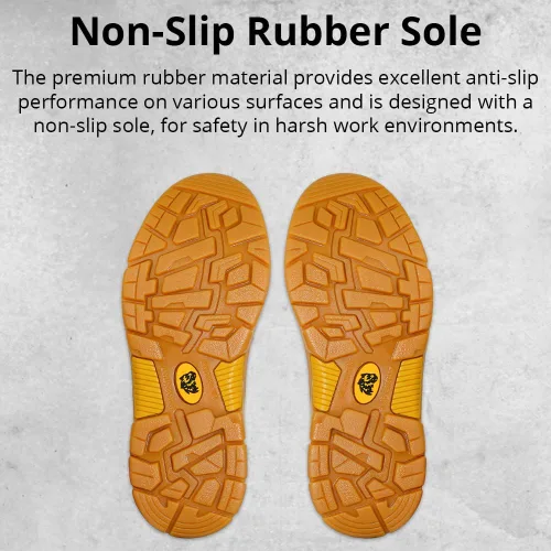 Vista 8 de WOLF Work Boot 100% Genuine Upper Leather Oil, Slip, Impact, Puncture Resistant Electrical Hazards Non-Slip Rubber Sole