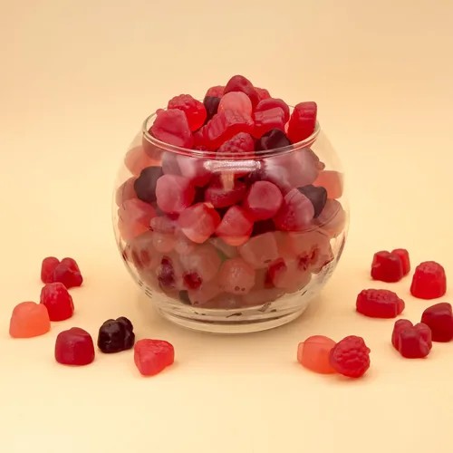 Vista 7 de Berry Jelly Candy Mix, Dye Free Candy, Vegan Gummies, 1 Lb Bag