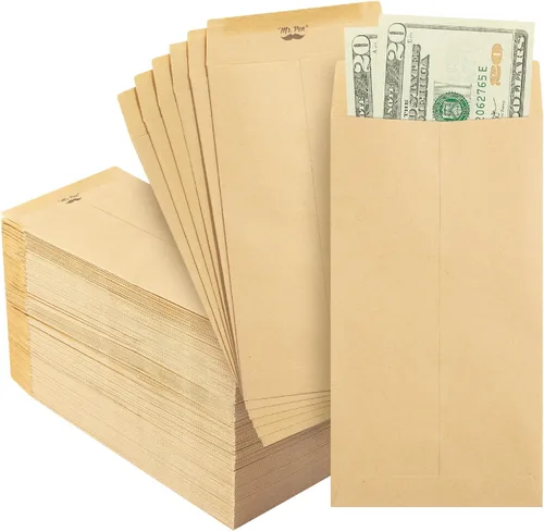 Vista 29 de Mr. Pen - Sobres de dinero para efectivo, 6.5 x 3.5 pulgadas, paquete de 100 unidades, papel kraft Sobres de efectivo autoadhesivos a granel