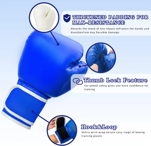 Vista 2 de Kids Boxing Gloves for Kids Boys Girls Youth Age 6-12 Years Training Gloves for Punching Bag Kickboxing Muay Thai Mitts MMA