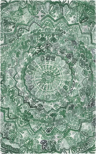 Vista 36 de SAFAVIEH Marquee Collection - Alfombra decorativa, 2 x 3 pies, beige y marfil, lana de medallón de mandala hecha a mano, ideal para zonas de alto
